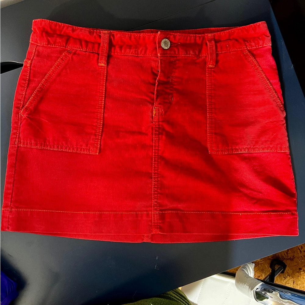 Gap Corduroy Mini Skirt SZ 10 Red